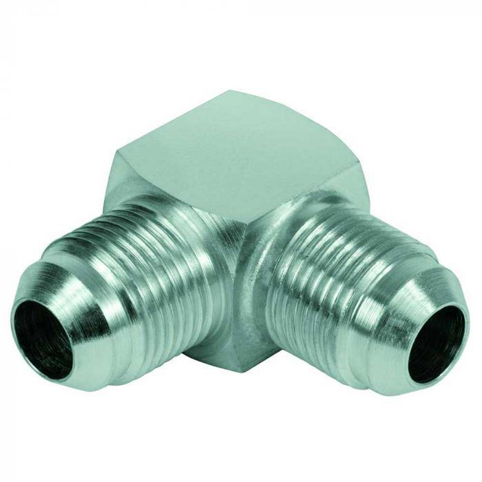 Verbindungsverschraubung 90° - Stahl verchromt - JIC-Außengewinde UN 2 1/2" auf UN 2 1/2"
