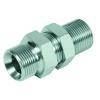 Gerader Schottstutzen - Stahl verchromt - BSP-Außengewinde G 1/2" auf G 3/4"