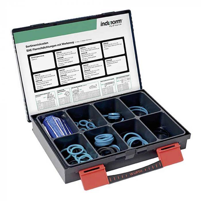 Sortimentskasten mit SAE-Flanschdichtungen - für Flansche mit psi 3000 bis 6000 - inklusive O-Ring-Heberset