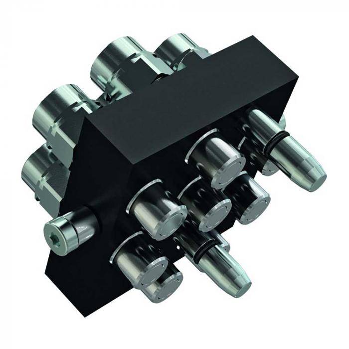 Multikupplung Serie MST5 2P - 8-fach - Stecker - verchromt - DN 10 - Size 6 - Innengewinde G 3/8" - PN 250