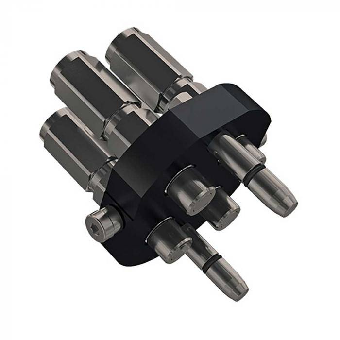 Multikupplung Serie MST5 3P - 4-fach - Stecker - Zink-Nickel - DN 10 - Size 6 - Innengewinde G 1/2" - PN 250