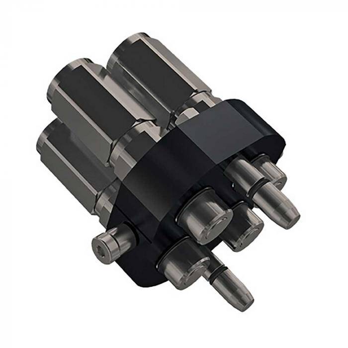 Multikupplung Serie MST5 3P - 4-fach - Stecker - Zink-Nickel - DN 12 - Size 8 - Innengewinde G 1/2" - PN 250
