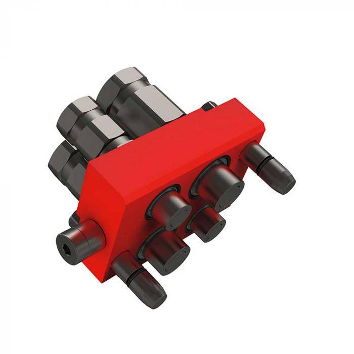 Multikupplung Serie MSTPH4 3P - Stecker - Zink-Nickel - DN 12/19 - Size 8/12 - IG G 1/2" bis G 3/4" - PN 460