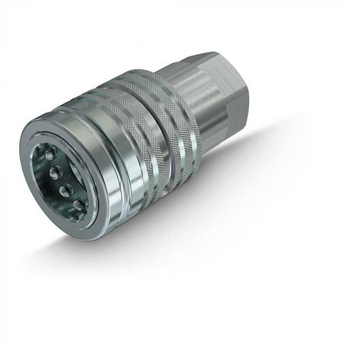 Faster PS-Muffe - Steckkupplung - Stahl verchromt - DN 12 - Size 8 - Innengewinde G 1/2" - PN 250 - nach ISO 7241-A