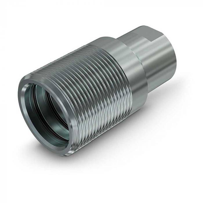 Schraubkupplung Serie OGV - Stecker - Stahl verchromt - DN 20 - Size 12 - NPT 3/4" - Außen-Ø 44,25 mm - Länge Stecker 83,1 mm - SW 32 mm - Durchflu