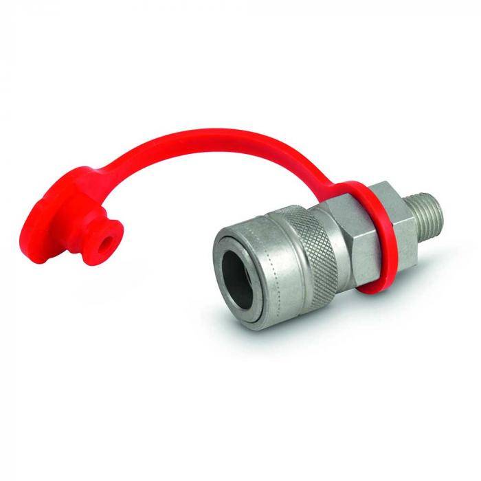 Steckkupplung - Muffe - Stahl - DN 6 - Size 4 - BG 1 - 1/4 Zoll - PN 1000 bar - BSP Außengewinde - 1/4" - Länge Muffe 61,3 mm