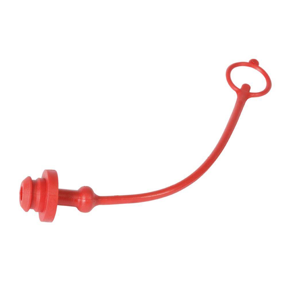 Rote flexible Leine mit steckerähnlichem Ende und Schleifengriff, gezeigt auf weißem Hintergrund.