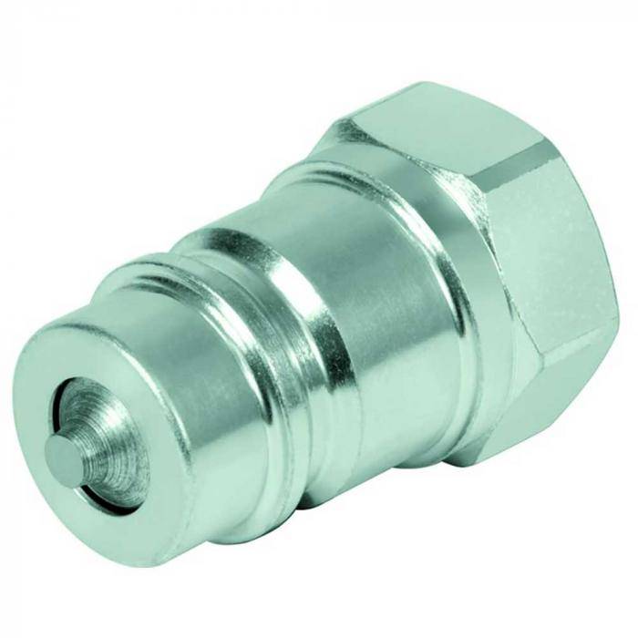 ValCon® Steckkupplung Serie VC-NV - Stecker - Stahl verchromt - DN 10 - Size 6 - BG 2 - G 3/8" - 300 bar - Außen-Ø 19 mm - Länge 40 mm - SW 24 mm