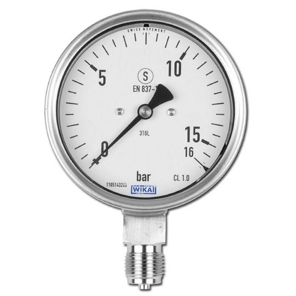 Manometer - Klasse 1,0 - Ø 100 mm - Abgang unten - bis 600bar Messbereich - Sicherheitsausführung Rohrfeder-Sicherheitsmanometer - Skala in bar Manometer - Klasse 1,0 - Ø 100 mm - Abgang unten - bis 600bar Messbereich - Sicherheitsausführung Rohrfeder-Sicherheitsmanometer - Skala in bar