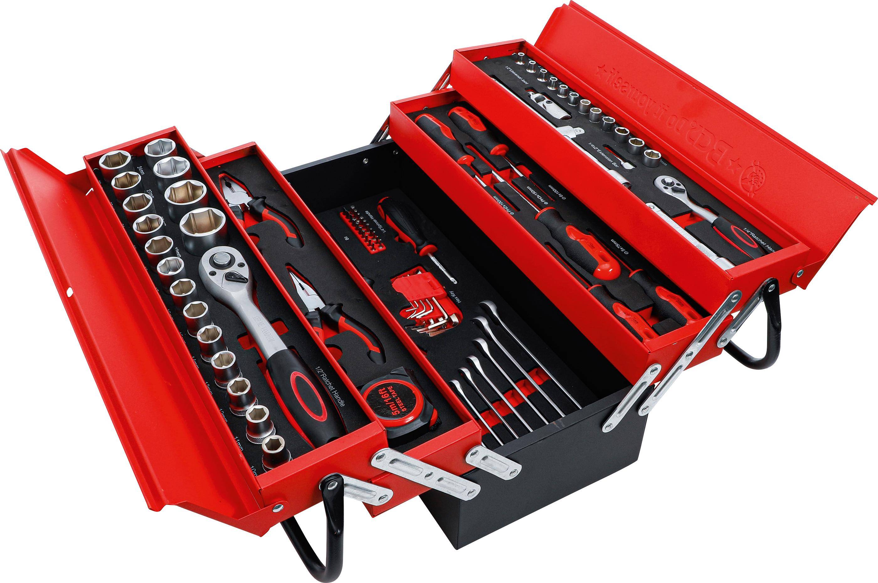 BGS Do It Yourself Metall-Werkzeugkoffer inkl. Werkzeug-Sortiment |