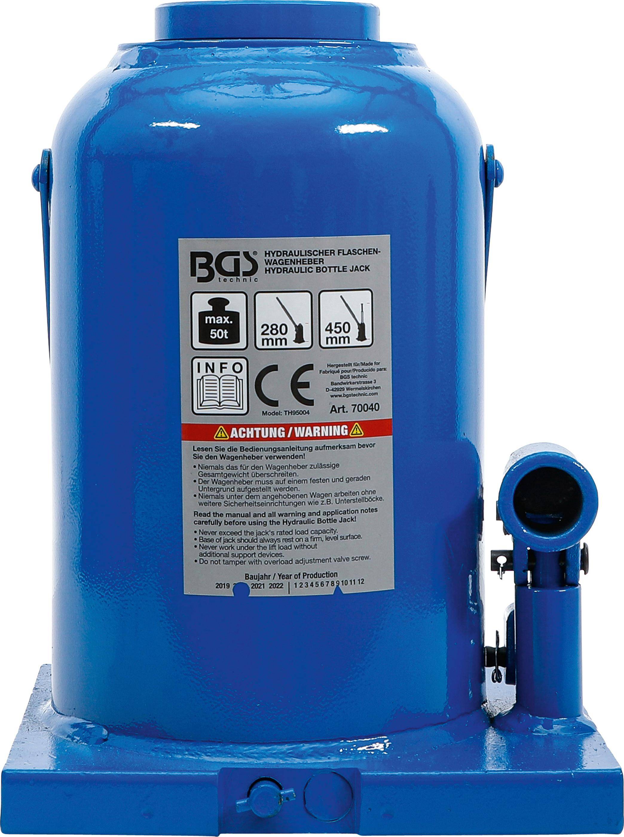 BGS technic Hydraulischer Flaschen-Wagenheber | 50 t