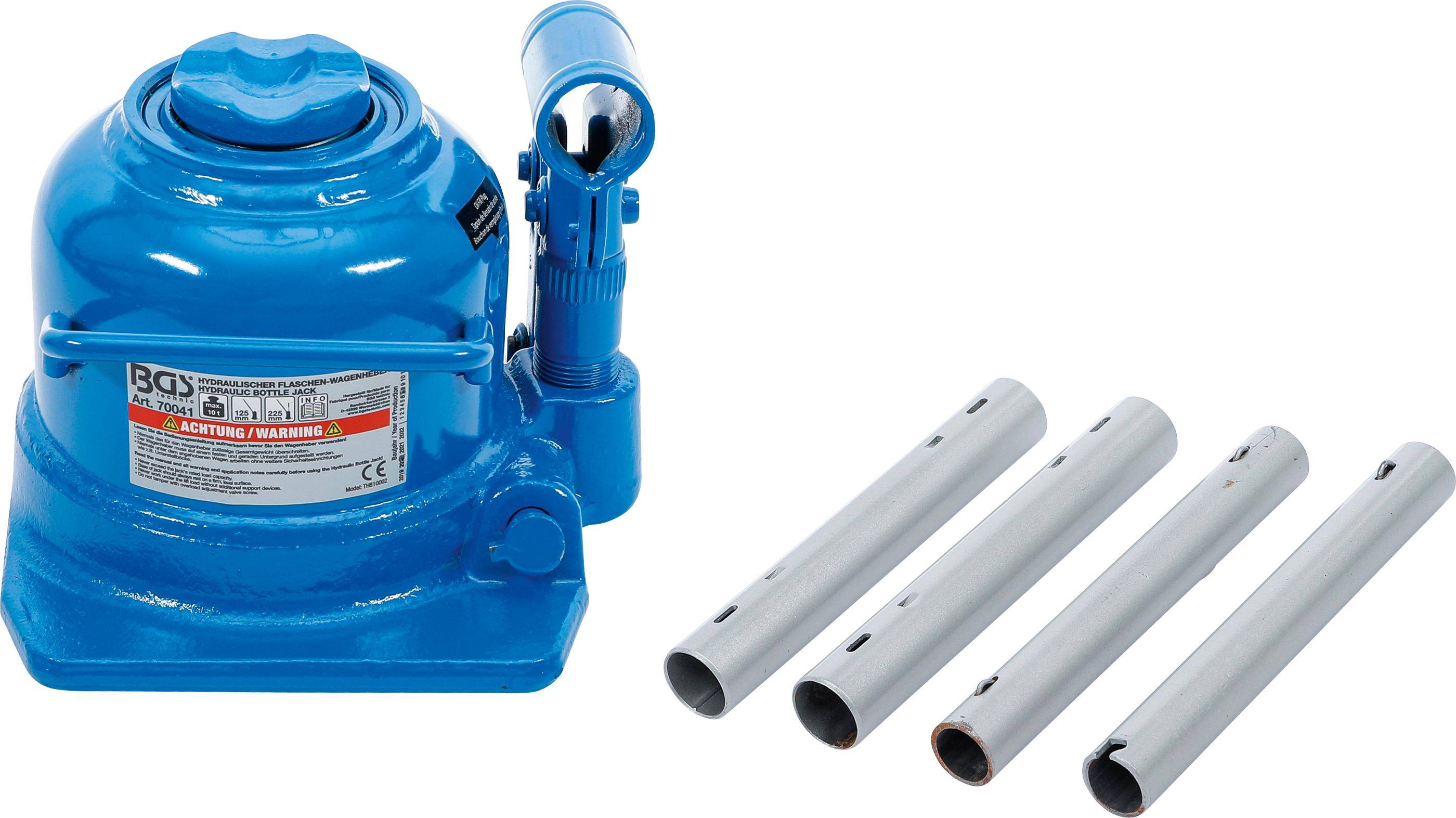 BGS technic Hydraulischer Flaschen-Wagenheber | extra flach | 10 t