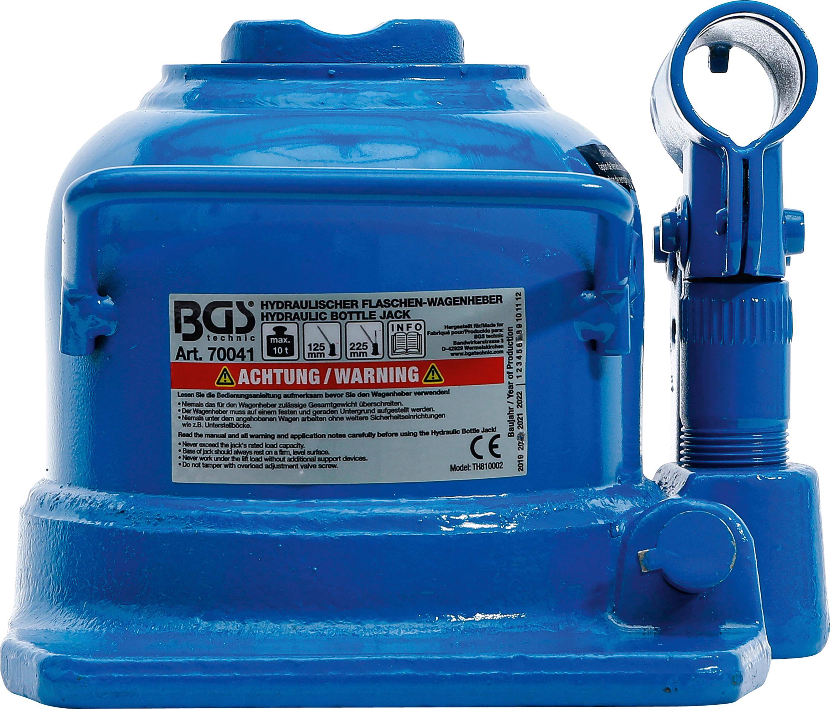 BGS technic Hydraulischer Flaschen-Wagenheber | extra flach | 10 t