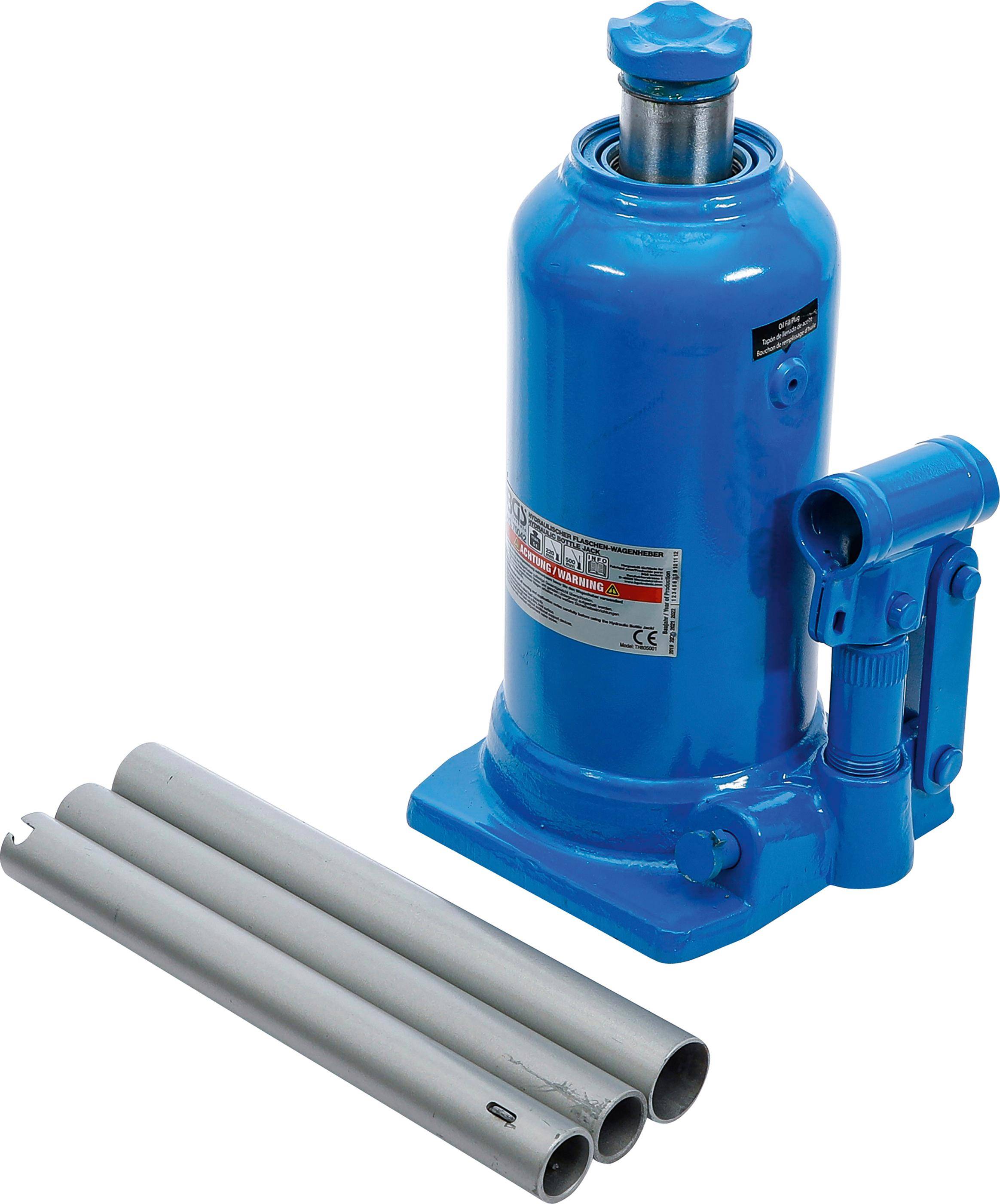 BGS technic Hydraulischer Flaschen-Wagenheber | mit Doppelkolben | 5 t