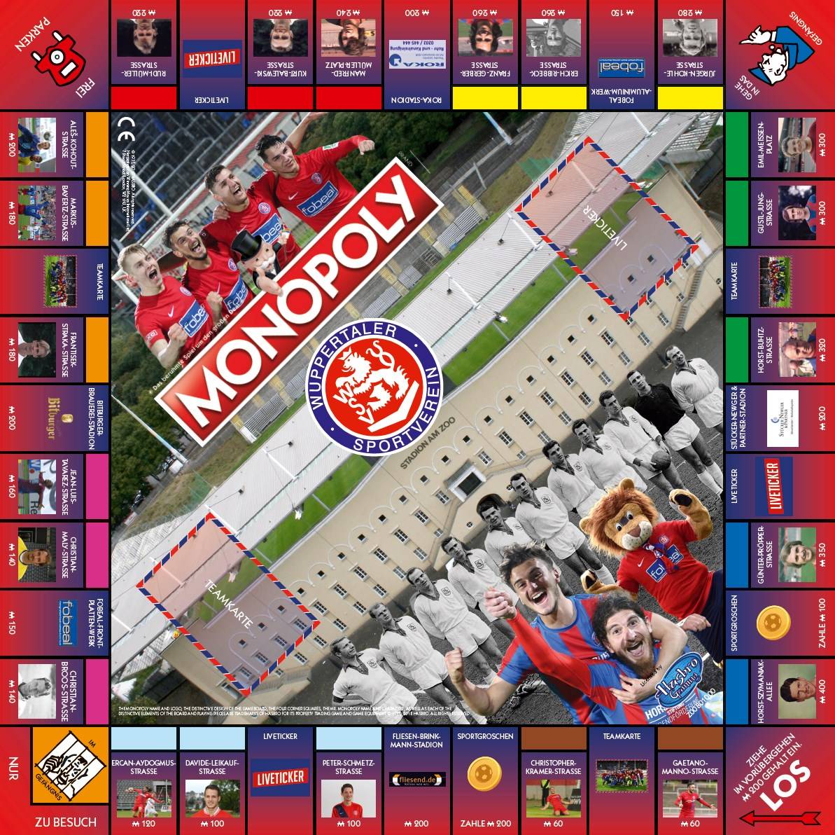 Monopoly Wuppertaler SV WSV Fußball Spiel Gesellschaftsspiel Brettspiel