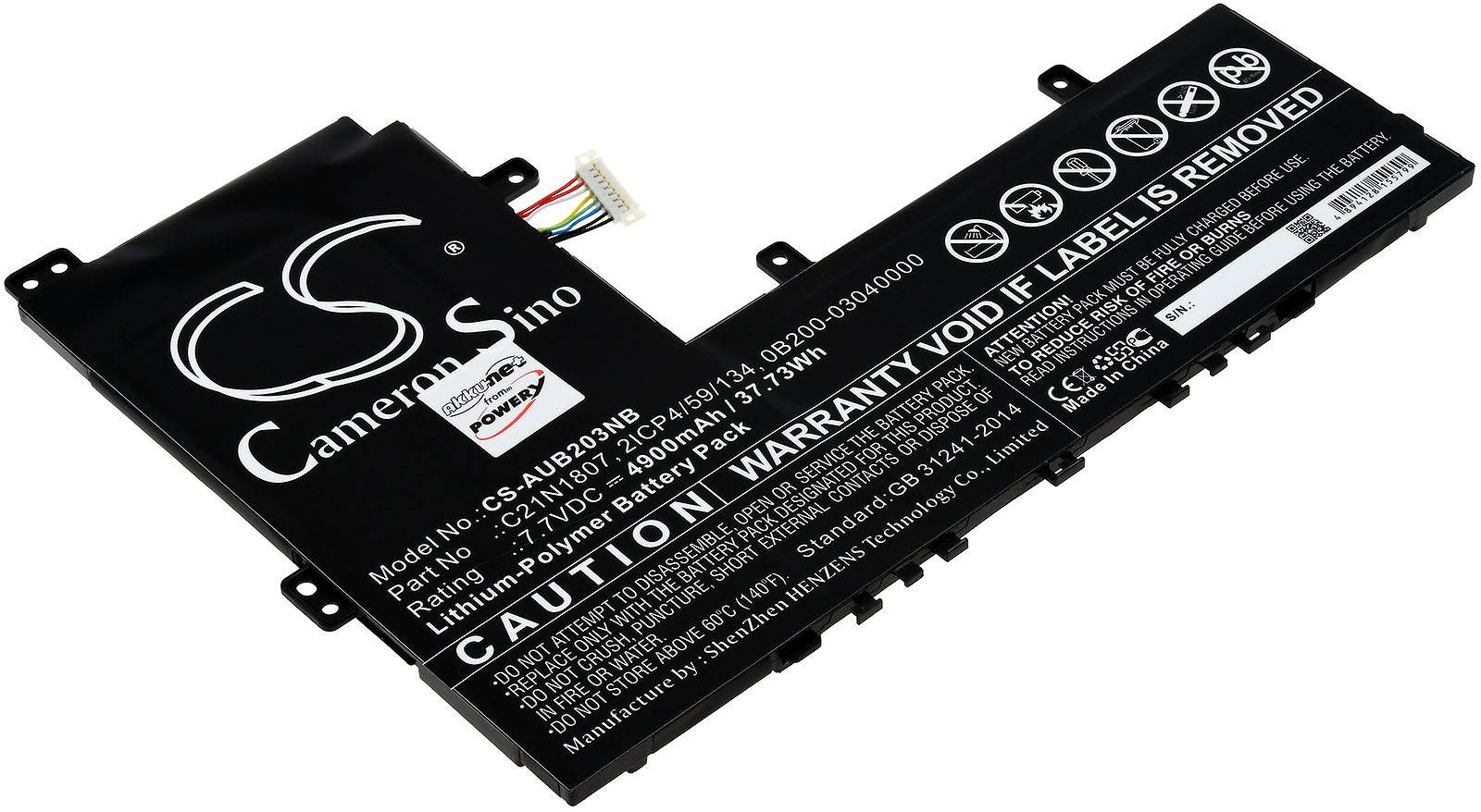 Powery Akku für Laptop Asus ChromeBook C223NA-GJ0049, 7,7V, Li-Polymer