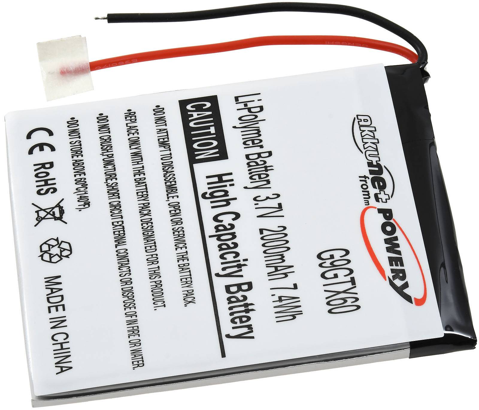 Powery Akku kompatibel mit NavGear Typ A505068G, 3,7V, Li-Polymer