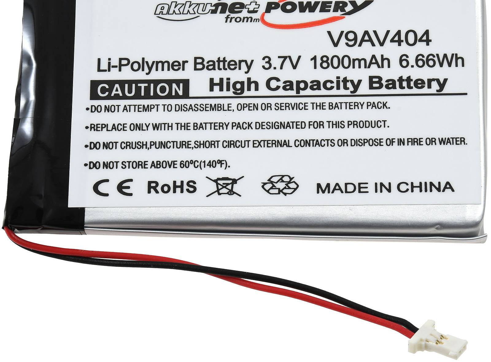 Powery Akku passend für MP3-Player Archos AV 404, PMP , AV404, 3,7V, Li-Polymer