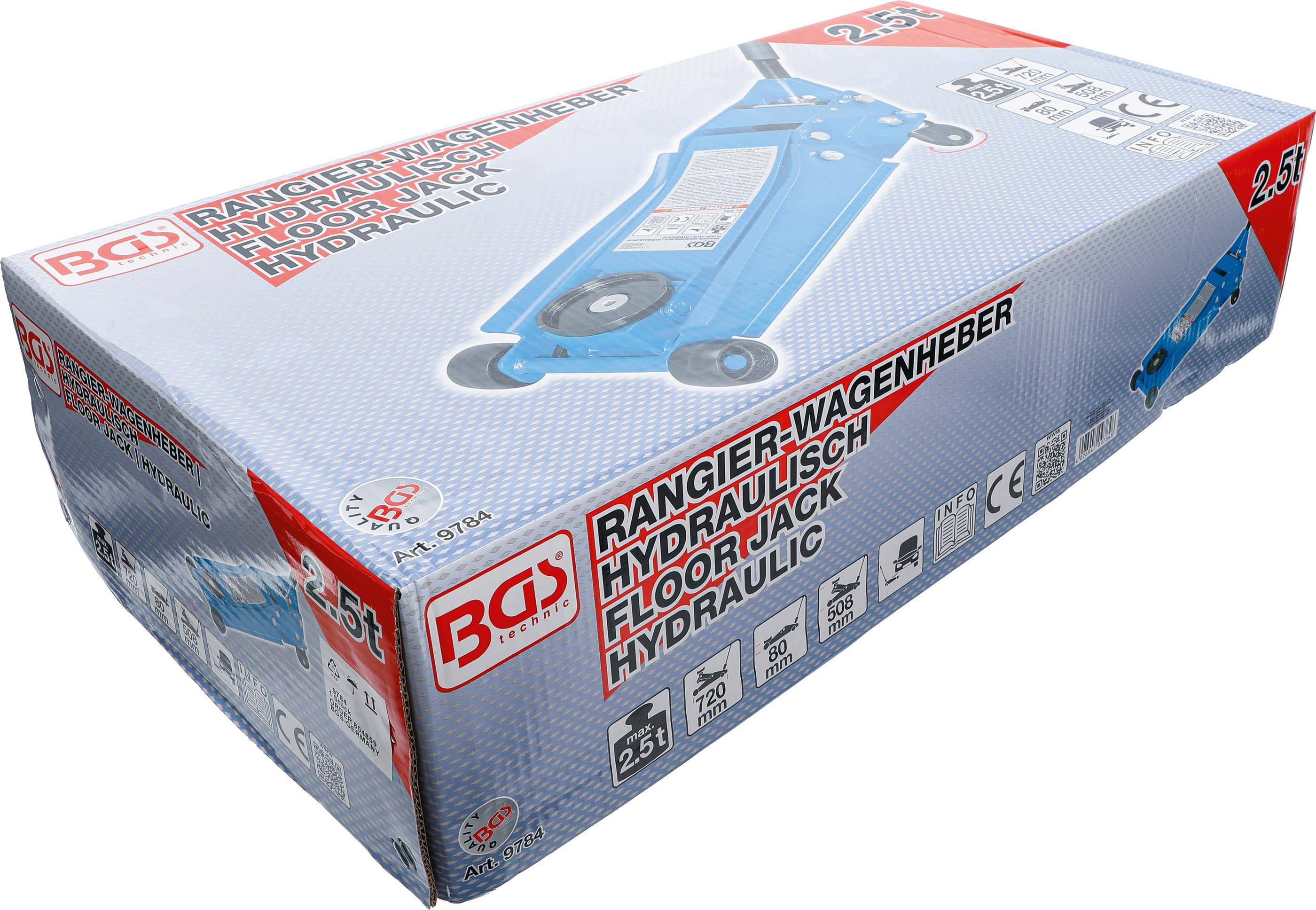 BGS technic Rangier-Wagenheber | hydraulisch | extra flach | 2,5 t