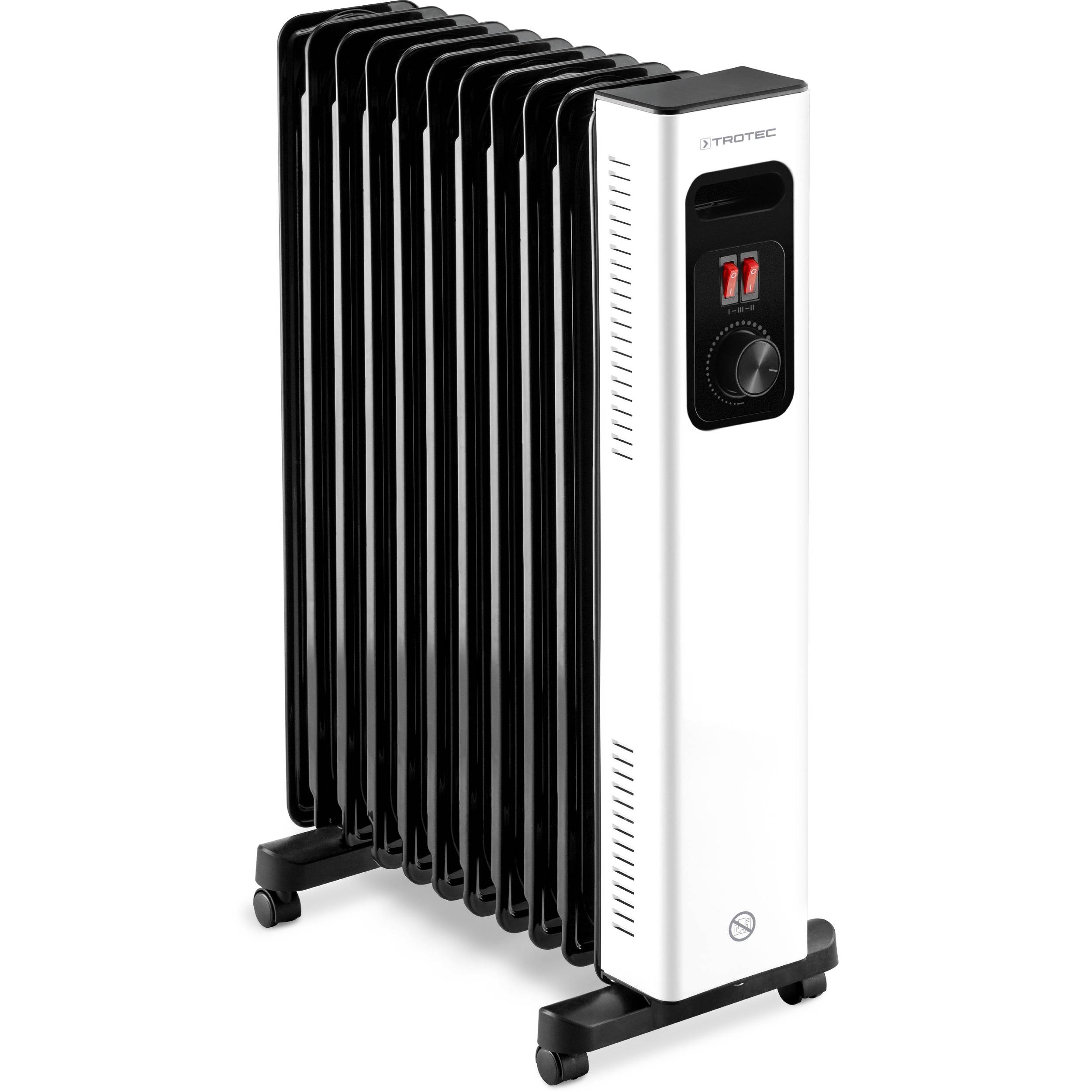 TROTEC Ölradiator TRH 27 E – Heizleistung 1200 W / 1300 W / 2500 W – Elektro Heizkörper, 11 Rippen, energiesparend