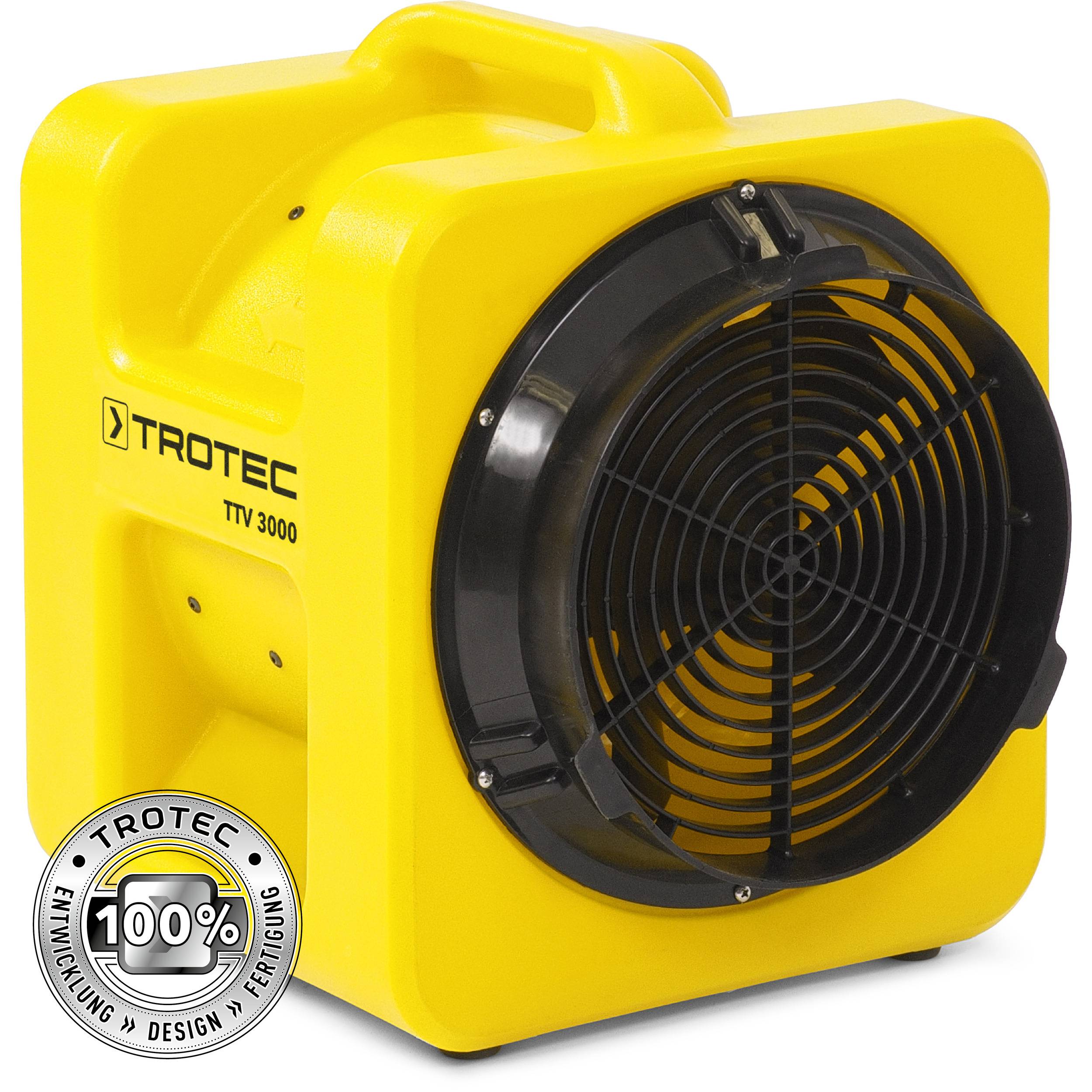 TROTEC TTV 3000 Axialventilator Förderventilator 3.000 m³/h - Leistungsstark zur Be- und Entlüftung über Schlauchdistanzen bis 38 Meter