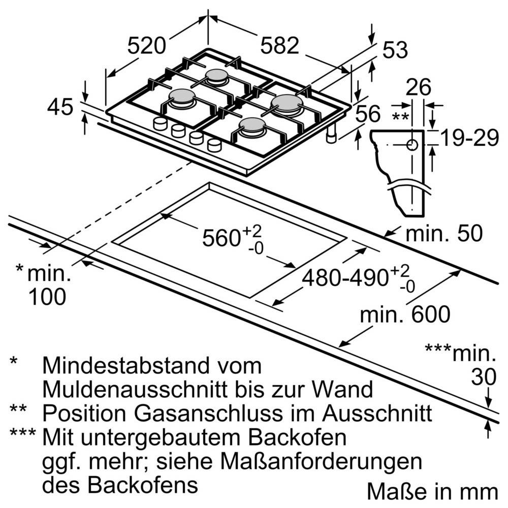 Constructa-Neff EB-Gas-Kochfeld T26DS49N0