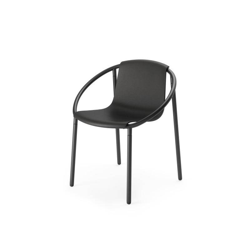 1018223-040 - RINGO organisch geformter Stuhl, schwarz