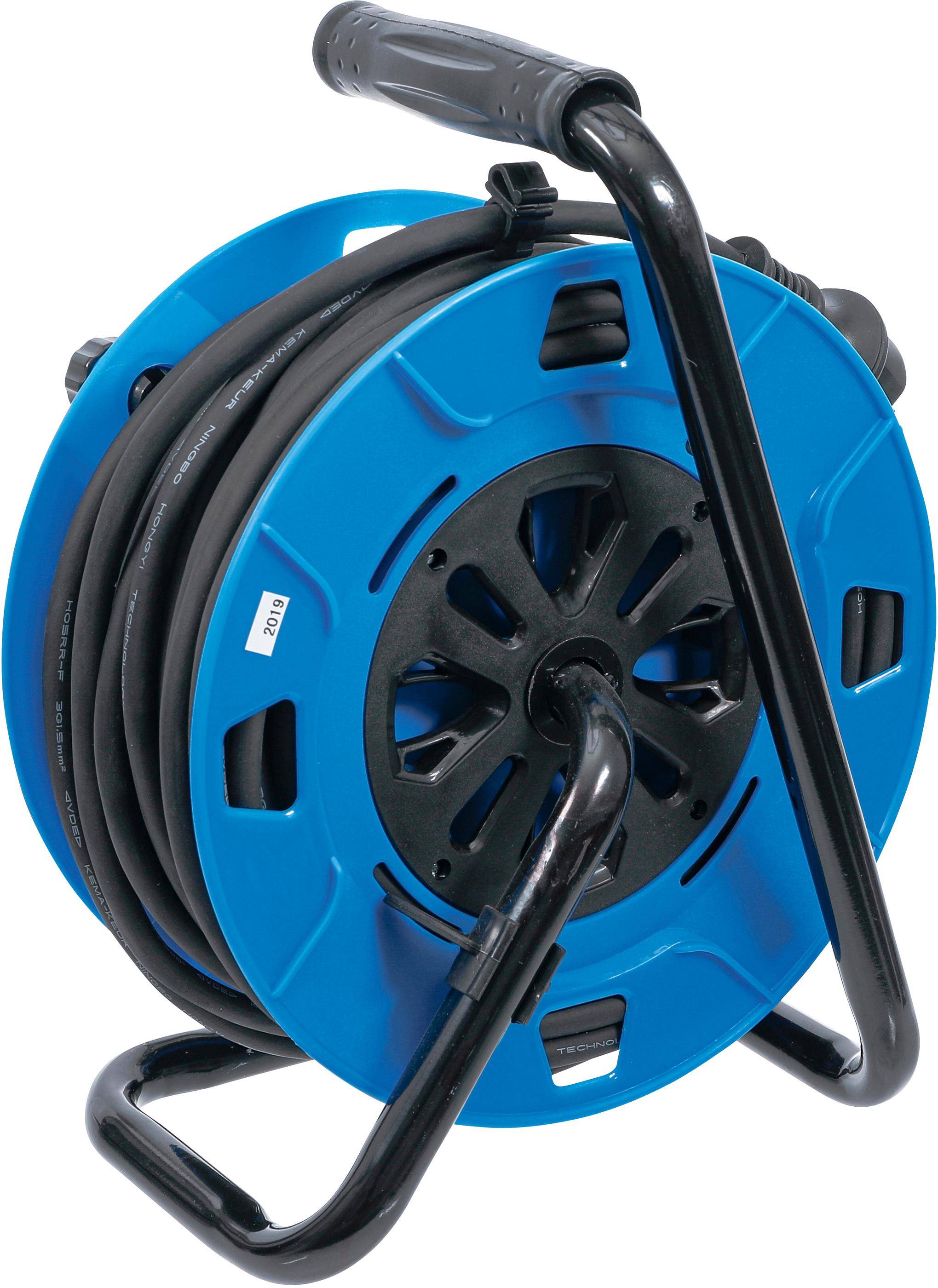 BGS technic Kabeltrommel | 25 m | 3 x 1,5 mm² | 4 Steckdosen mit