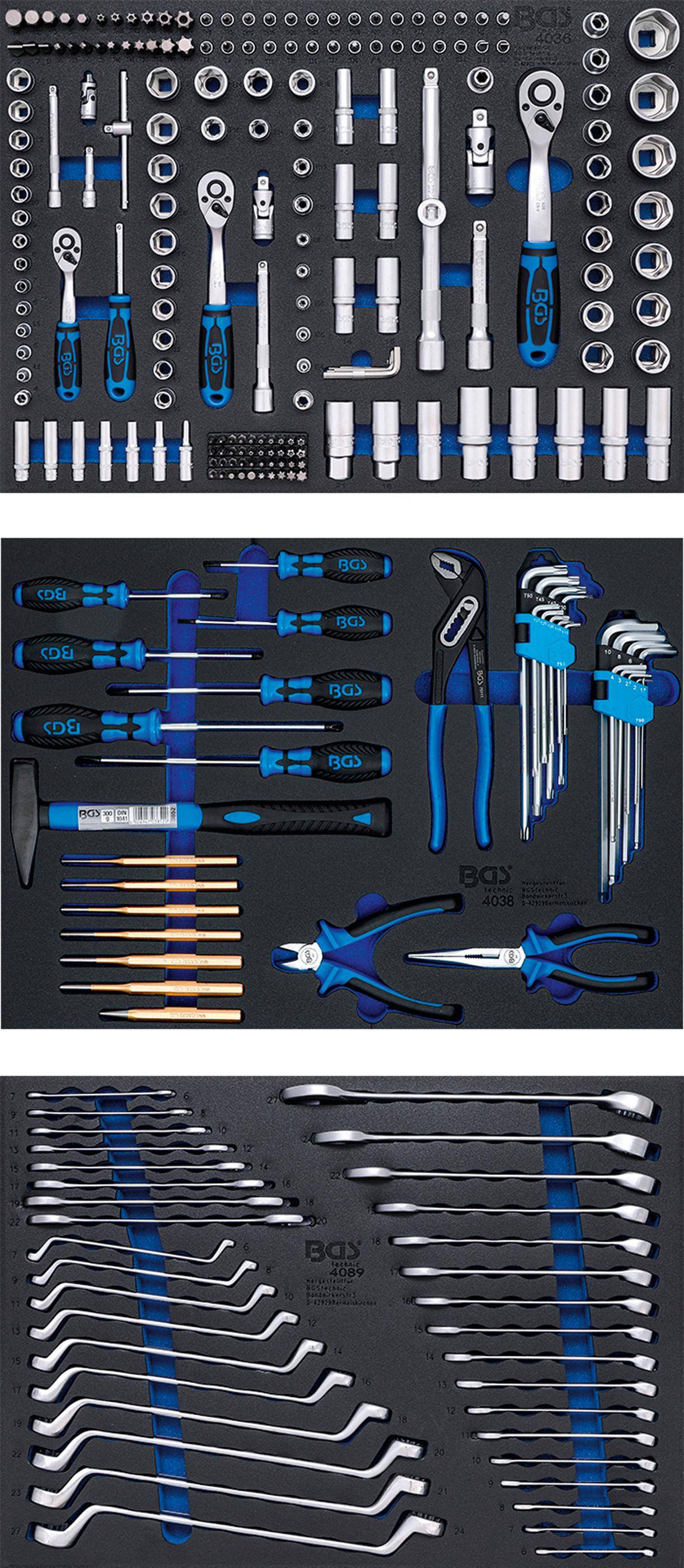 BGS technic Werkstattwagen | 7 Schubladen | mit 263 Werkzeugen