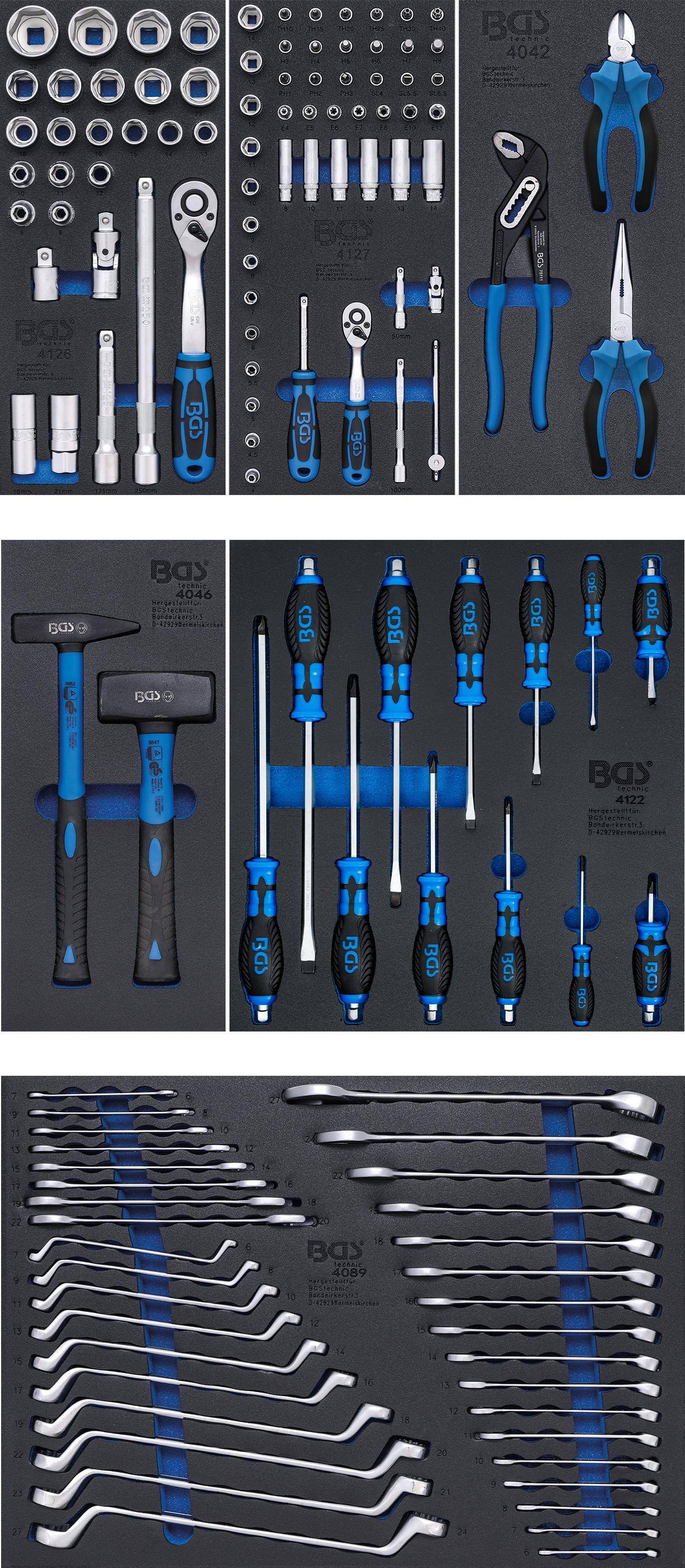 BGS technic Werkstattwagen | 7 Schubladen | mit 129 Werkzeugen