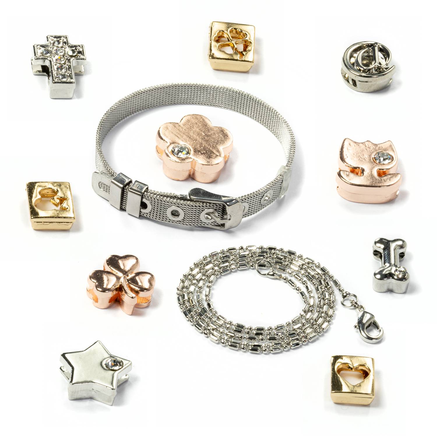 VALIOSA Merry Christmas Mode-Schmuck Adventskalender mit 1 Kette, 3 Armbänder, 20 Charms, das besondere Geschenk für Mädchen, Frauen & beste Freund