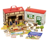 yoamo Bauernhof Adventskalender für Kinder mit 24 Holzfiguren, hochwertigem Spielkoffer und weihnachtlicher Tier-Geschichte, mehrfarbig, 27-teilig yoamo Bauernhof Adventskalender für Kinder mit 24 Holzfiguren, hochwertigem Spielkoffer und weihnachtlicher Tier-Geschichte, mehrfarbig, 27-teilig