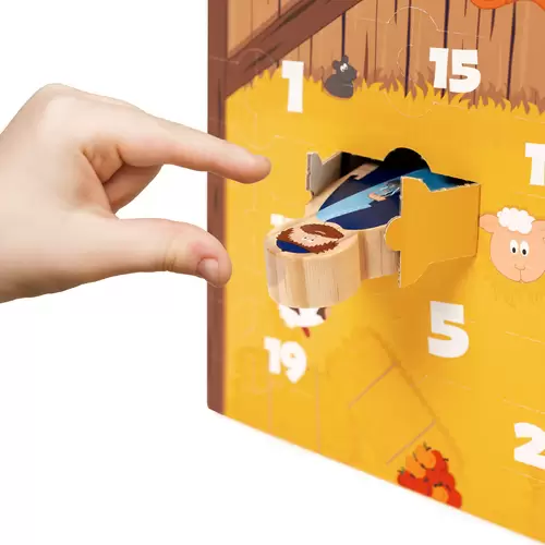 yoamo Spielkrippe Adventskalender für Kinder mit 24 Holzfiguren, hochwertigem Spielkoffer und Weihnachts-Geschichte, 27-teilig (1 Set) yoamo Spielkrippe Adventskalender für Kinder mit 24 Holzfiguren, hochwertigem Spielkoffer und Weihnachts-Geschichte, 27-teilig (1 Set)
