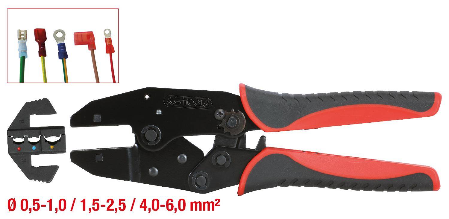 KS TOOLS Crimpzange fr isolierte Kabelschuhe, 220mm