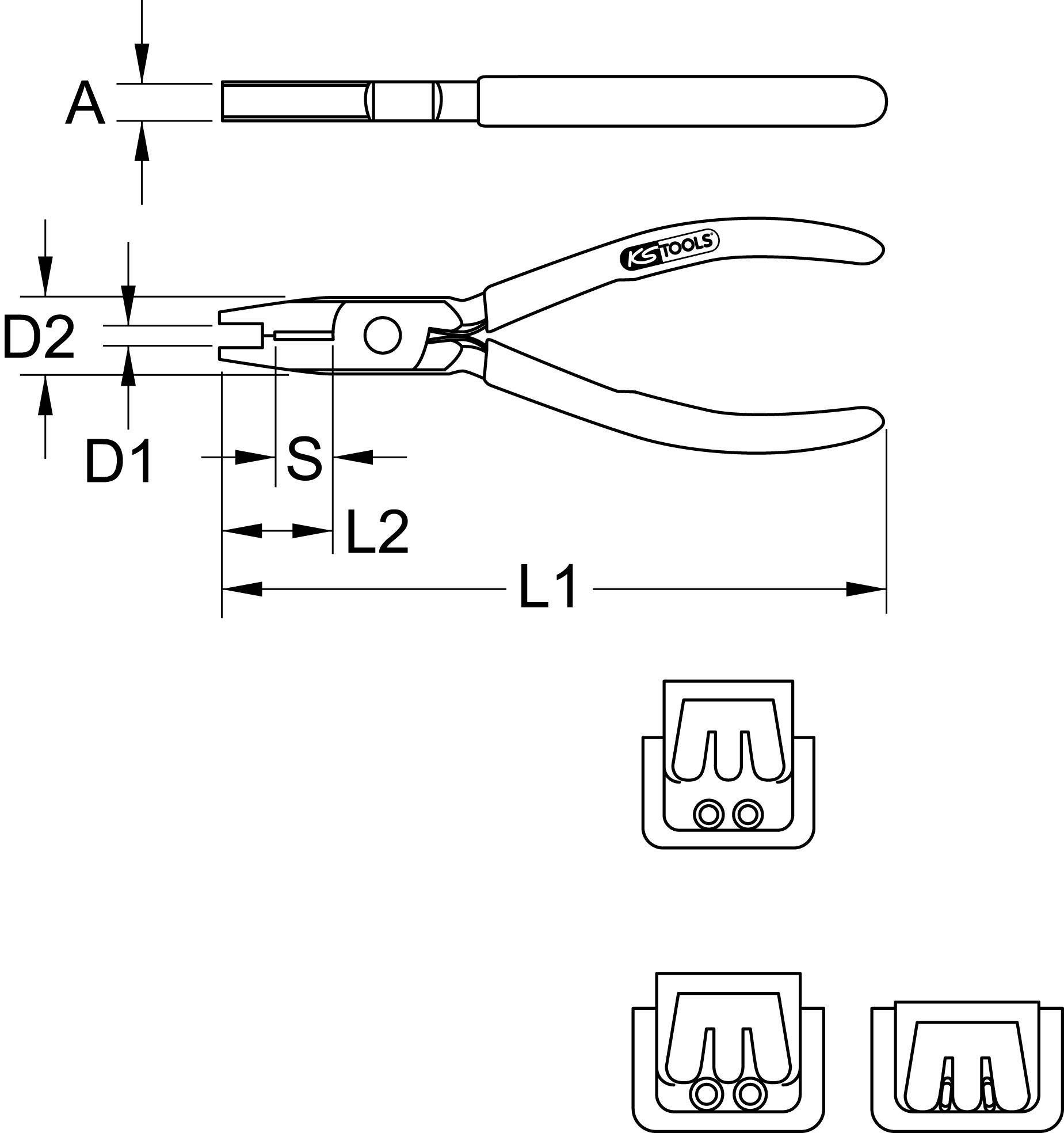 KS TOOLS Crimpzange fr Steckhlsen 0,5-6mm