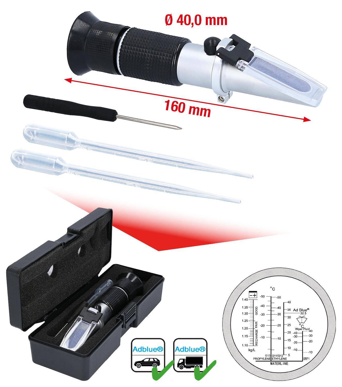 KS TOOLS Refraktometer - optisches Prfgert fr Batterieflssigkeit,