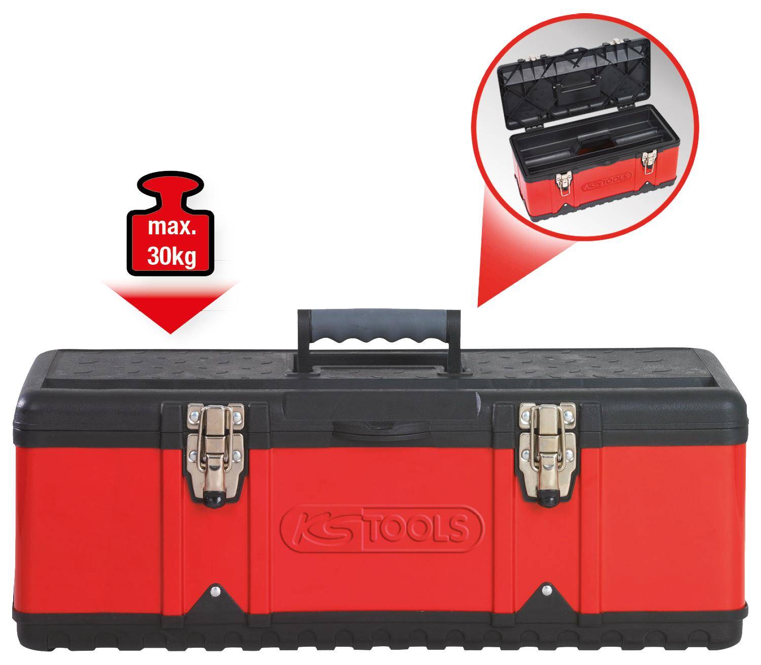 KS TOOLS Kunststoff-Stahlblech-Werkzeugkiste, 470x238x203mm