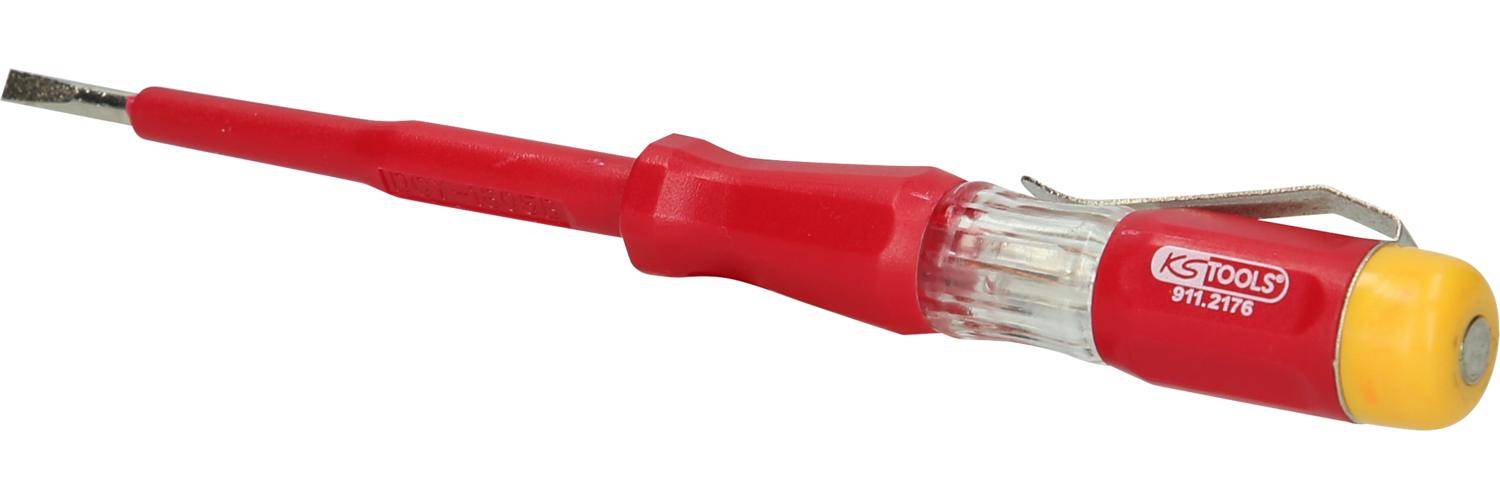KS TOOLS Spannungsprüfer mit Schutzisolierung 100-500 V, 140mm