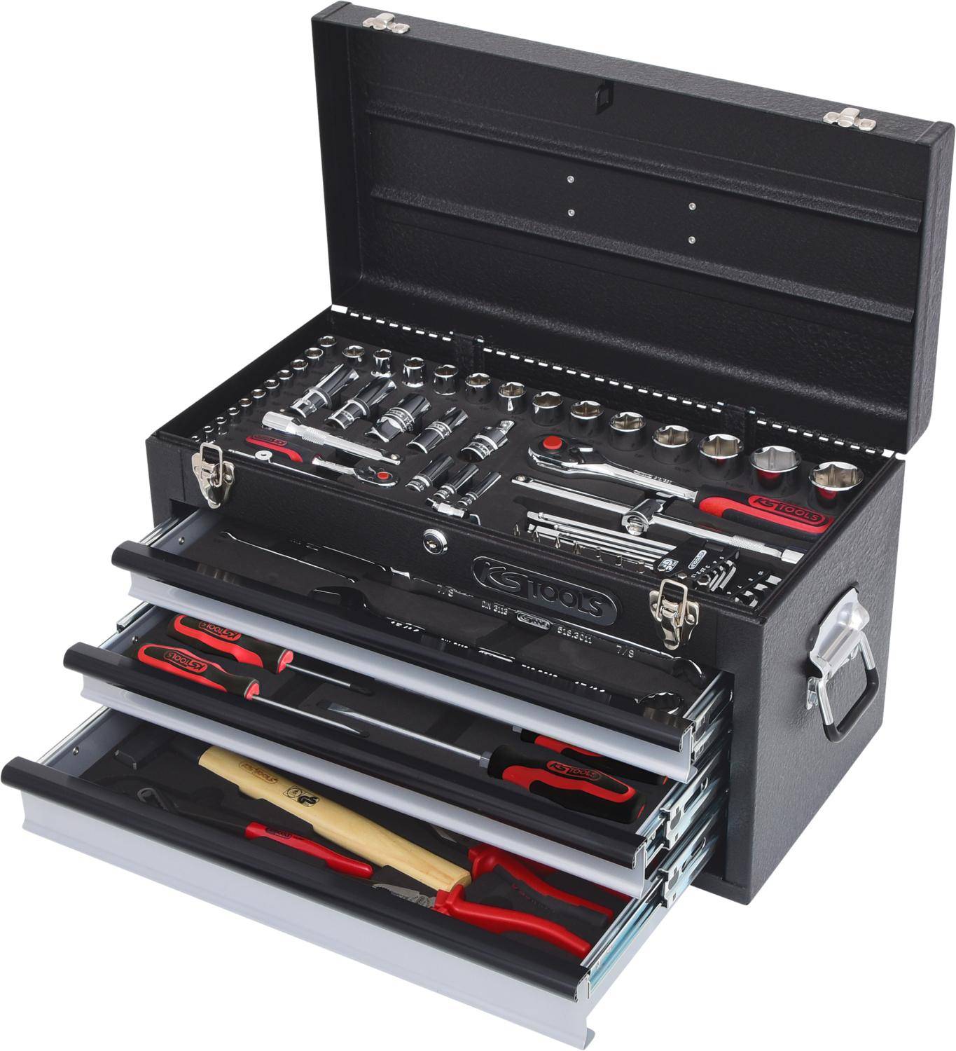 KS TOOLS 1/4"+1/2" CHROMEplus Universal-Werkzeug-Satz, 99-tlg Zollmae