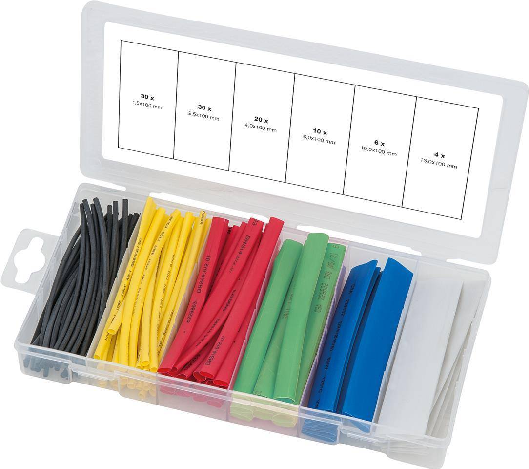 KS TOOLS Sortiment Schrumpfschläuche, farbig, 100-tlg