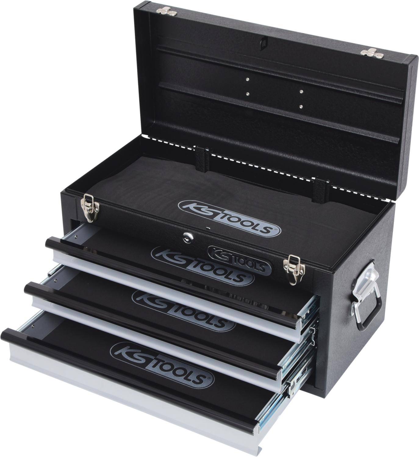 KS TOOLS Werkzeugtruhe mit 3 Schubladen-schwarz, L508xH255xB303mm