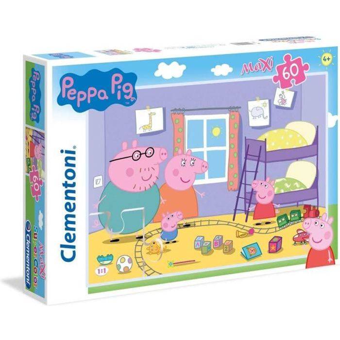 Clementoni - 26438 - SuperColor 60 Stück Maxi - Peppa Pig