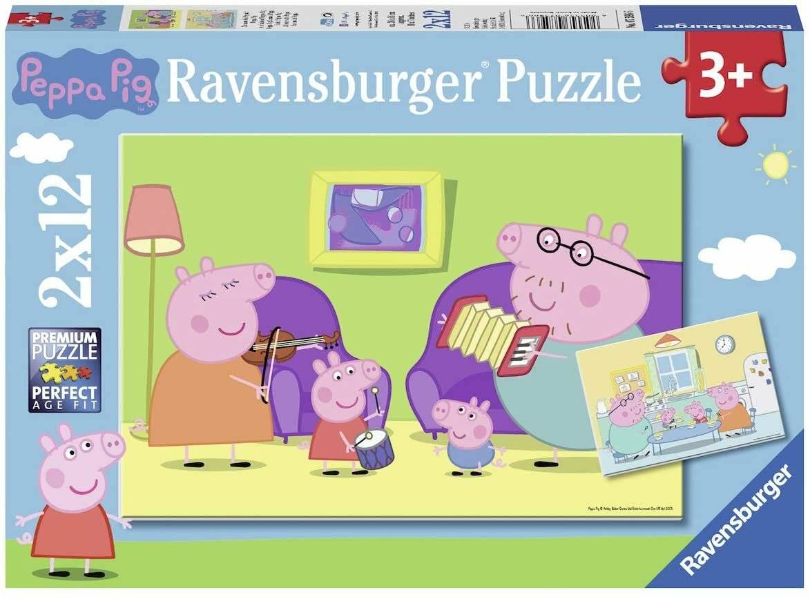 RAVENSBURGER Puzzle Peppa Pig: Zu Hause 2x12 Teile