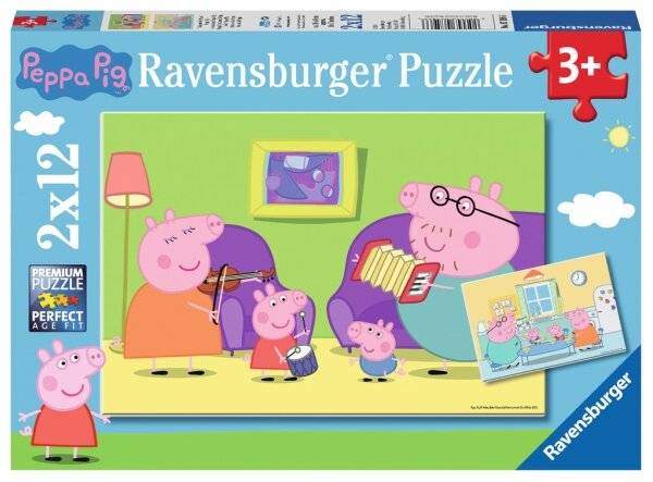 RAVENSBURGER Puzzle Peppa Pig: Zu Hause 2x12 Teile
