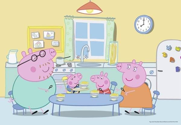 RAVENSBURGER Puzzle Peppa Pig: Zu Hause 2x12 Teile