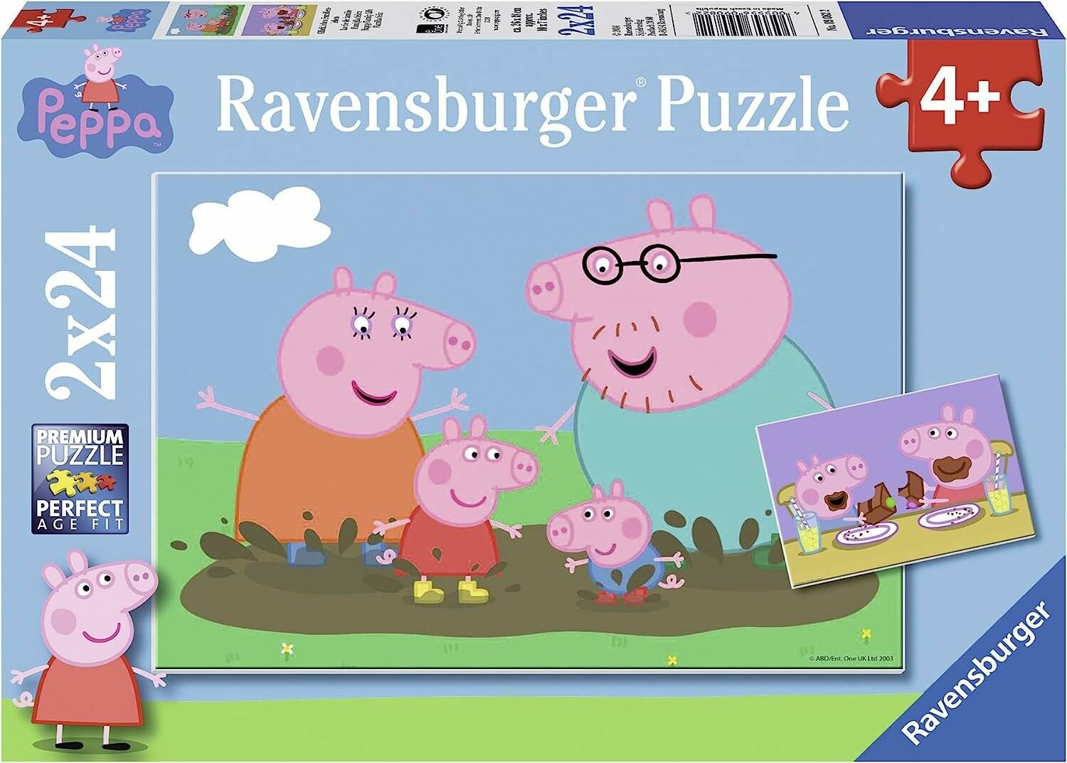 RAVENSBURGER Pepina Piggy Puzzle: Glückliches Familienleben 2x24 Teile