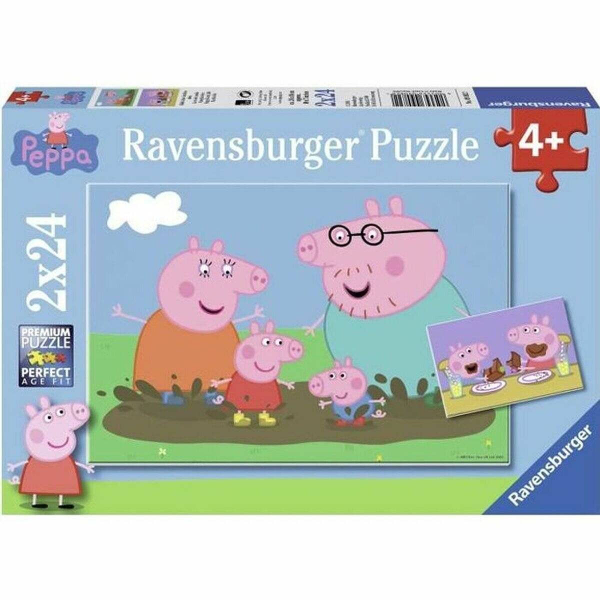 RAVENSBURGER Pepina Piggy Puzzle: Glückliches Familienleben 2x24 Teile
