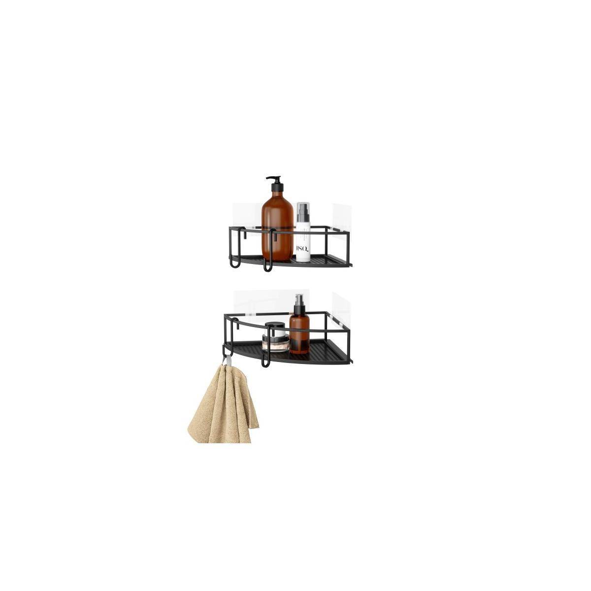 1018616-040 - CUBIKO Eckduschablage 2er Set, schwarz