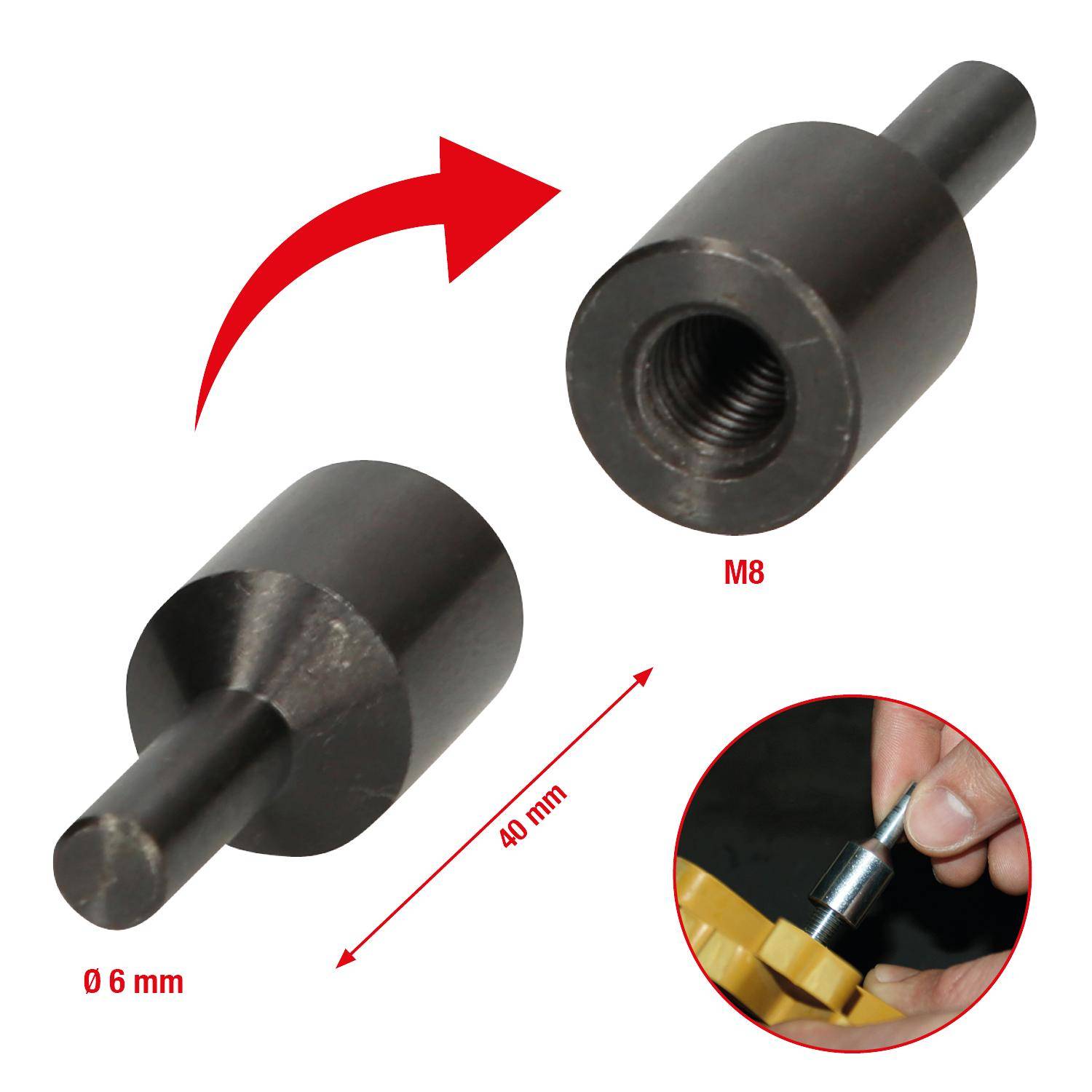 KS TOOLS Spanndorn fr Folienradierer, 6 mm