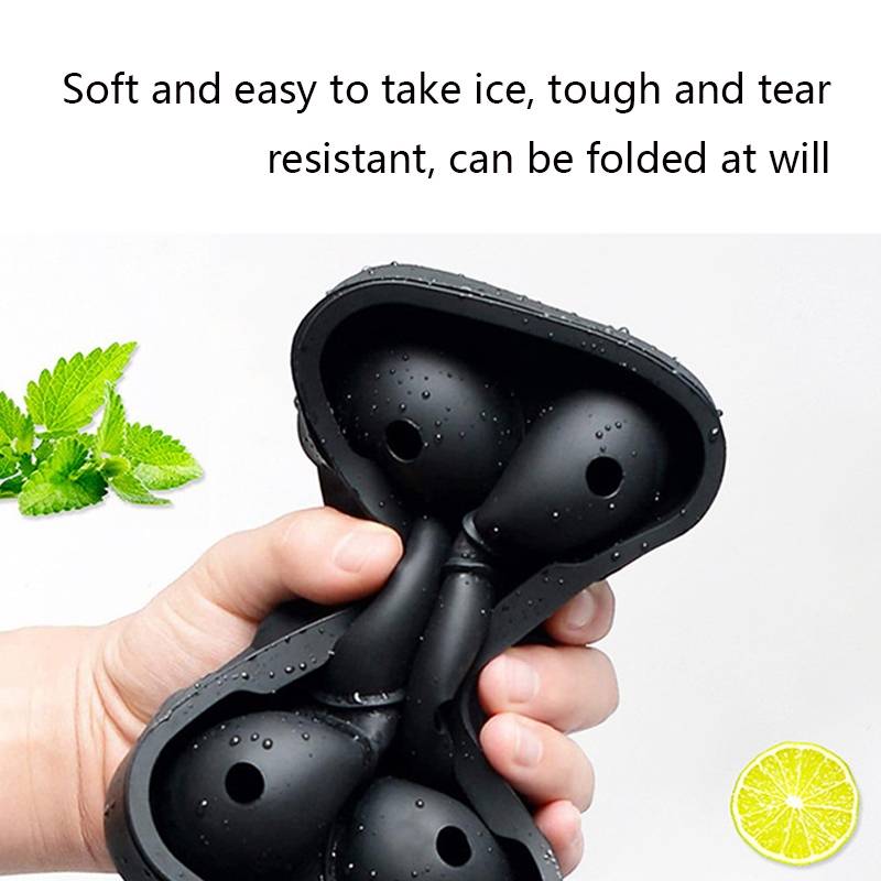Silikon Eiswürfelform für 4 Eiswürfel Ice Cube Outdoor Camping Picknick Drinks Barbecue